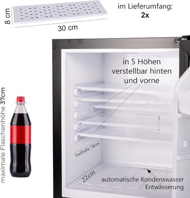 Міні-холодильник 28 літрів з замком, безшумний, з підсвічуванням, для вина, дверцята відкидні, 4°-14°C