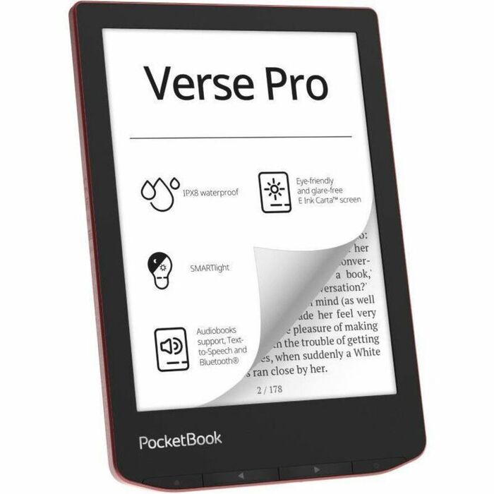 Електронна книга PocketBook Verse Pro 16 ГБ, 6 дюймів, червона