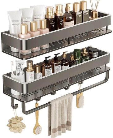 Двостороння кутова поличка для душу FOLAI 30 см (2 шт.) з нержавіючої сталі, без свердління, для зберігання шампуню та інших аксесуарів