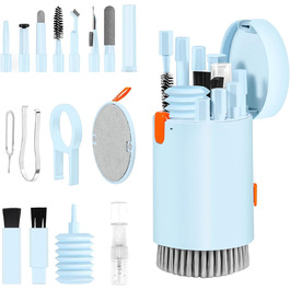 Набір для чищення 20-в-1 для AirPods, ноутбуків, телефонів, клавіатур – Професійний набір для очищення екранів з мікрофіброю, щітками, USB-відсмоктувачем Critin-20-in-1 blue