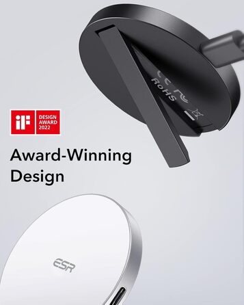Бездротовий зарядний пристрій ESR MagSafe з підставкою для iPhone 17/16/16 Pro/16 Pro Max/15/14/13, AirPods 4/3/2 Pro, з кабелем 1.5м, білий (без адаптера живлення)