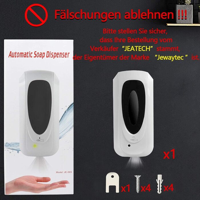Jewaytec Automatic Hand Sanitizer Dispenser 1000ml, Wall Mount Electric Automatic Soap Dispenser with Sensor, Alcohol Spray Device Hand Sanitizer Dispenser with Sensor for Home Commerce