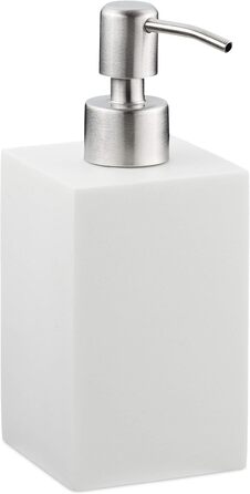 Дозатор для мила Relaxdays 300 мл, наповнюваний, для ванної/кухні, білий, з нержавіючою сталею