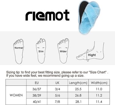 Жіночі плюшеві домашні тапочки Riehmot (40/41 EU, блакитні)