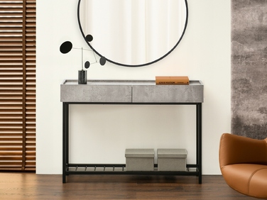 Консольний столик Mebel-Partner бетон, чорний матовий, 117 x 85 x 27 см