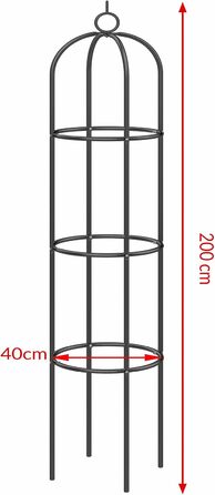 Металева опора-решітка Gardebruk 2x200x40 см для троянд, стійка до погодних умов, садова арка для витких рослин