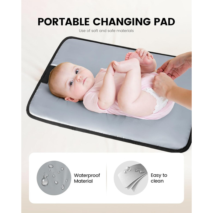 Рюкзак-переноска LOVEVOOK для мами та тата: рюкзак-сумка для догляду за дитиною з пеленальною підкладкою та ременями для дитячої коляски, чорний M