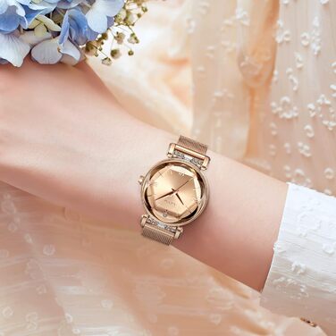 Жіночий годинник CIVO водонепроникний мінімалістичний аналоговий кварц, мода, сукня, елегантний, повсякденний кварцовий годинник для жінок (Y-4 Рожеве золото)