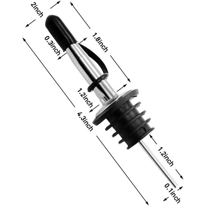 Набір виливників для пляшок BALTRE (6 шт.) з 6 адаптерами - для олії, вина, оцту, кави, сиропу