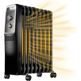 Електричний масляний радіатор BlueCraft 2000W з термостатом, 3 режими нагріву (800/1200/2000W)