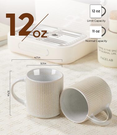 Набір посуду GBhome з каменю, 18 предметів, ручна робота, набір посуду з реактивною глазур'ю, для 6 осіб, безпечний у мікрохвильовці та посудомийній машині, глибокий зелений (бежевий, 6 чашок)