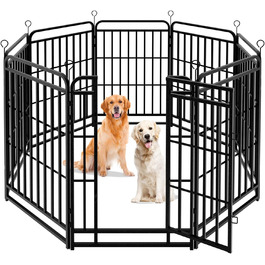 Вольєр для цуценят 544см, 80см висотою, 8-секційний розкладний вольєр для тварин з дверима, вольєр для собак, переносний загін для собак, котів, кроликів та саду, збірка без інструментів (8 секцій - 100см висотою)