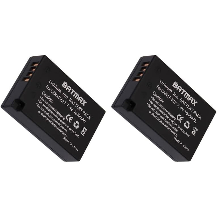 Акумулятор DuraPro 2X 1040mAh LP-E17 для Canon EOS M3, M5, M6, Rebel SL2, T6i, T6s, T7i, 200D, 250D, 750D, 760D, 800D, 8000D, RP та USB-зарядний пристрій Type-C з LED-індикатором