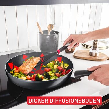 Сковорода Tefal Hard Titanium Essential Wok 28 см, антипригарна, з індикатором нагріву, виготовлено у Франції