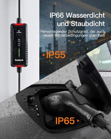 Кабель для зарядки електромобіля Type 2 Schuko 3.68 кВт 10м, 6-16A з дисплеєм та таймером