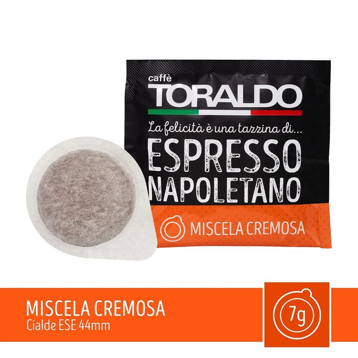 Кава в падах Caffè Toraldo Miscela Cremosa для кавомашин ESE 44, 7г, 150 шт