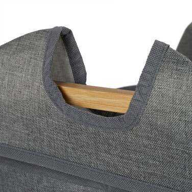 Relaxdays Gray Laundry Basket with Bamboo Frame