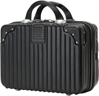 Waterproof Cosmetic Case Makeup Bag Lightweight Carry-on Beauty Case with Handle and Zipper, Women's Wear-resistant Hard Shell Travel Wash Bag for Trips (Black1)