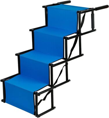 Зручна рампа для собак у машину, велика та маленька, складана, чорна/синя (139x45x76 см)