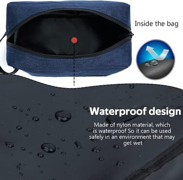 Чоловічий та жіночий дорожній туалетний аксесуар FUNSEED, культюрна сумка для туалетних аксесуарів, сумка для гоління, органайзер для косметики (блакитний)