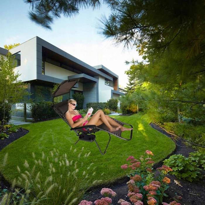 Шезлонг Carruzzo Relax Line, сталь, сірий