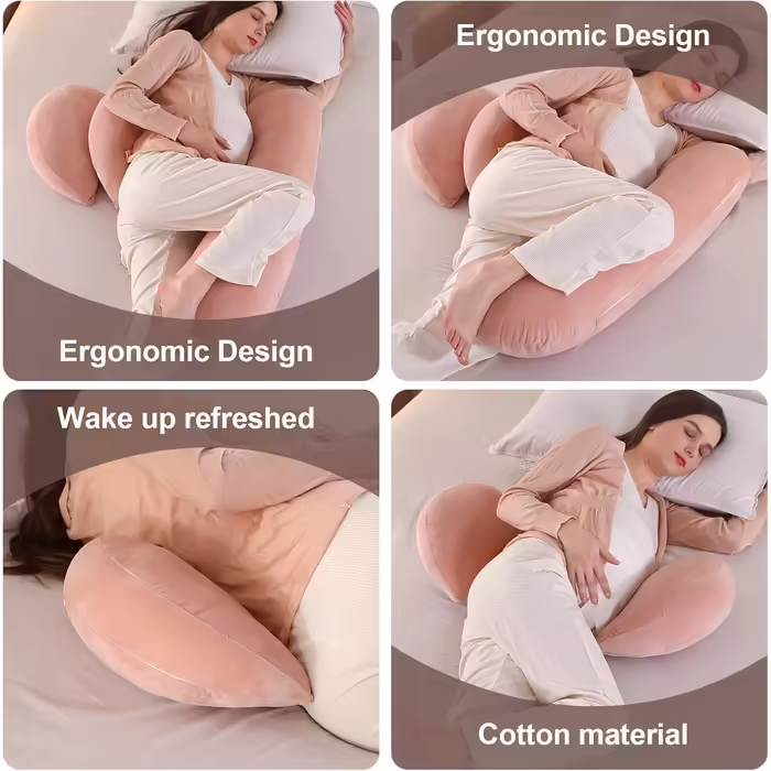 SHANNA 2024 New Pregnancy Pillow Adjustable, Comfort Pillow Adults, Full Body Pillow, Support Pillow Body Pillow, Breastfeeding Pillow Body Pillow Removable Washable (Pink)