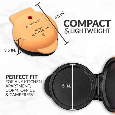 Електричний вафельниця Nostalgia MyMini - блакитний, 12.7 см, для вафель, тостів, сендвічів, кексів