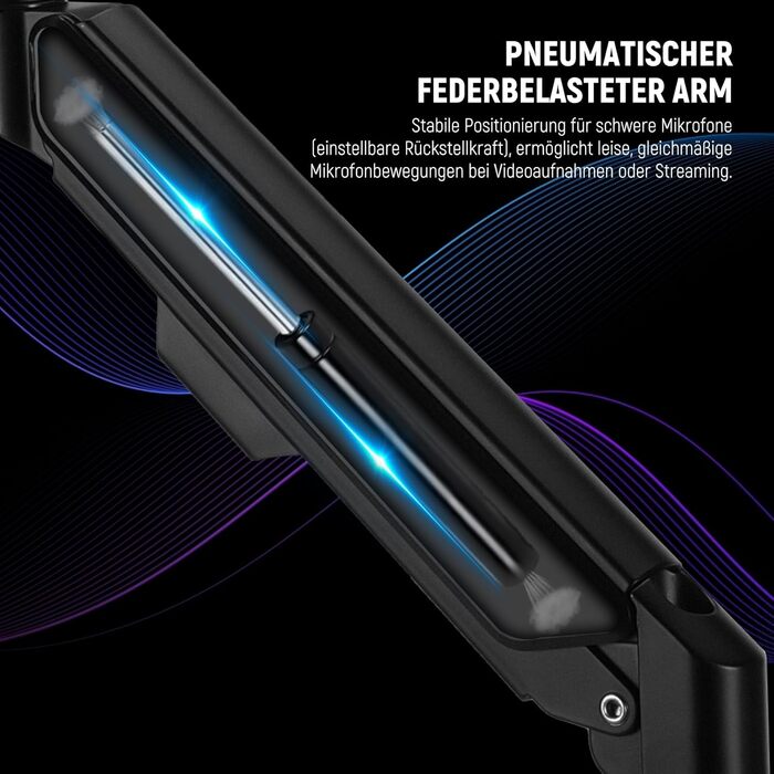 NEEWER Мікрофонний кріплення-тримач MS002 з низьким профілем, 360° обертання, для подкастів, геймінгу, стрімінгу, з каналом для кабелів та серветкою для чищення