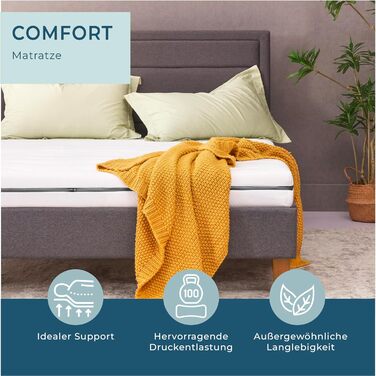 Ортопедичний матрац ESSENCE SLEEP 90x200 см, H3, 14 см, європейський, сертифікований Öko-Tex