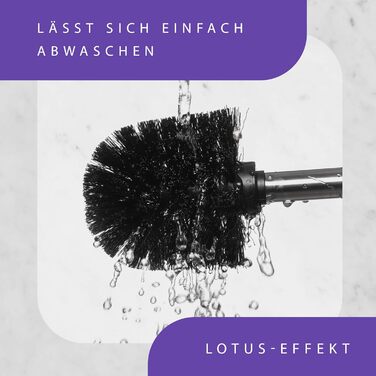 Набір з 4 щіток для унітазу KLINOO, чорний колір, діаметр 8 см, з нержавіючою ручкою та змінною головкою