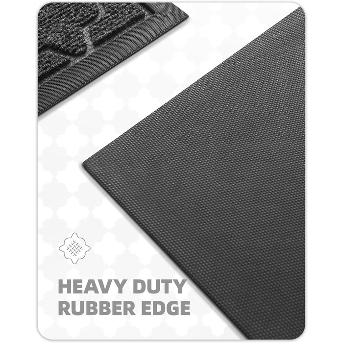 Килимок для дому та вулиці Color G, 45x75 см, чорно-сірий, вологостійкий, для входу, саду