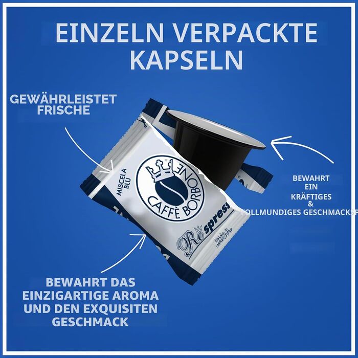 Кава в капсулах Caffè Borbone Respresso Blue Blend, сумісні з Nespresso, 100 шт.
