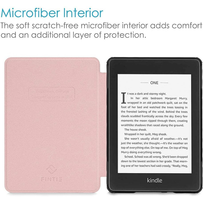 Водонепроникний чохол Fintie для Kindle Paperwhite 10 (2018) з авто-ввімкненням/вимкненням, квітка гібіскус (рожеве золото)