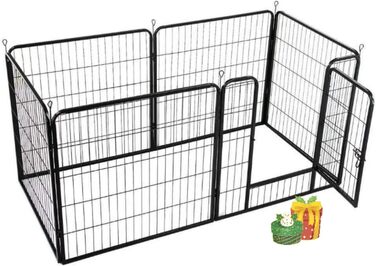 Клітка для собак, металева, розкладна, для цуценят, гризунів, кроликів, з дверцятами (310 x 2,5 x 75 см, 80 x 60 см)