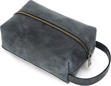 CONTACT'S Family Electronics Essentials Organizer Pouch, Cable Organizer Pouch, Leather Cable Organizer Pouch, Leather Electronic, Tech Pouch, Leather Cable Pouch (Blue)