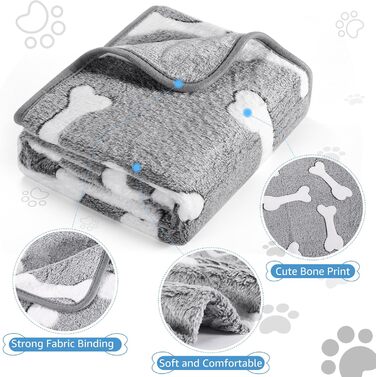 3 штуки флісові підстилки для собак - миючі, 104x76 см, сірі. Підстилки для собак, котів, цуценят. Захист диванів та ліжок.