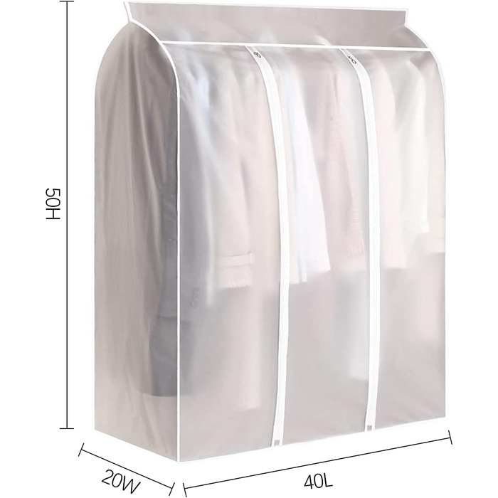 Мішки для одягу на вішалку 127 см, 120 x 100 x 50 см - захист від пилу та молі