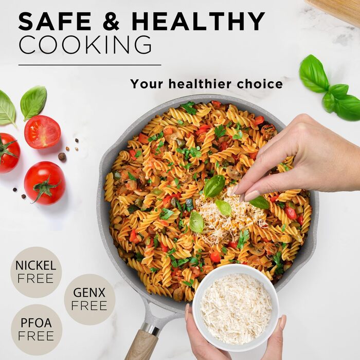 Набір антипригарного посуду KASANOVA Belly Cosy, стійкий до подряпин, з Soft-Touch ручками, 10 предметів