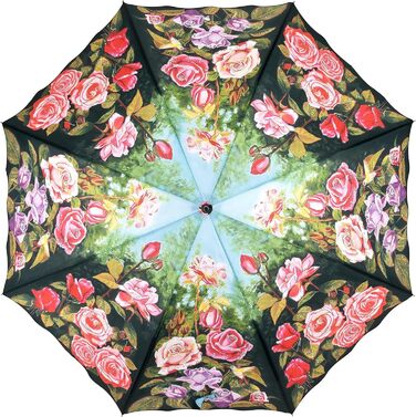 VON LILIENFELD Women's Floral Umbrella - Automatic Open, Windproof, Sturdy Stick Umbrella for Garden & Outdoor Use