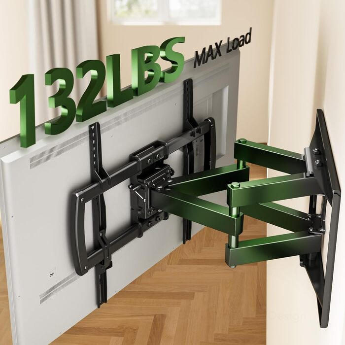 Adjustable TV Wall Mount for LED, LCD, OLED, and Plasma TVs - 26-65 Inch, Up to 50kg, VESA 400x400mm, Black