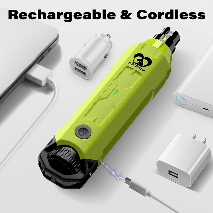 Електричний точило для собачих кігтів Casfuy 6-ступінчате – тихе, перезаряджуване, для собак великих, середніх та малих порід (зелене)