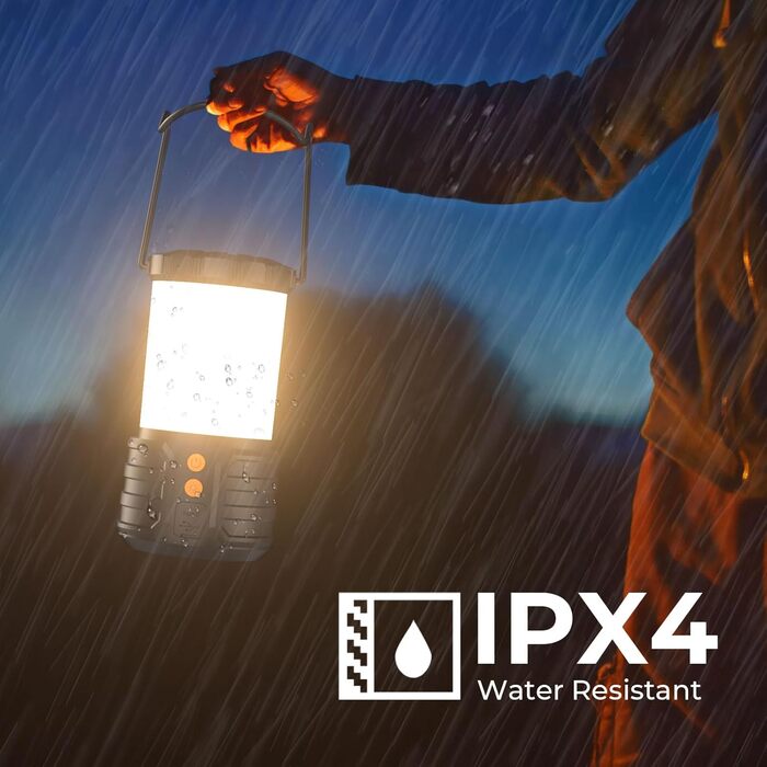 2 Pack Camping Lanterns, LED Camping Lanterns, 5000mAh Rechargeable Battery Emergency Lights for Power Outages, 3 Colors, IPX4 Waterproof Portable Flashlight Camping Tent Light for Home