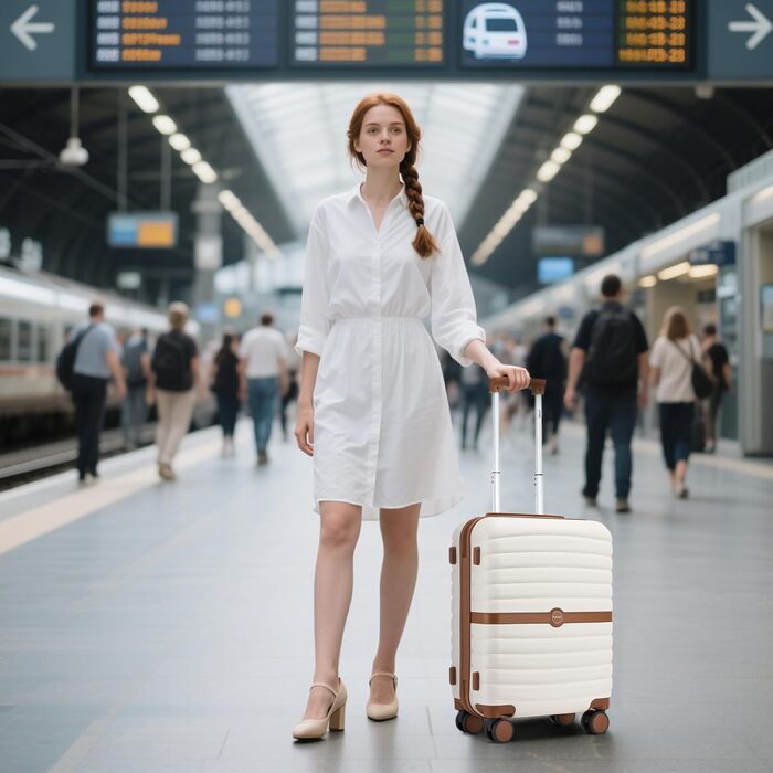 Чемодан KONO: середній, ABS+PC, з коліщатами та кодовим замком (66 см)