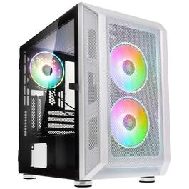 Корпус для ПК Kolink Citadel Mesh Micro-ATX RGB з прозорою бічною панеллю (білий)