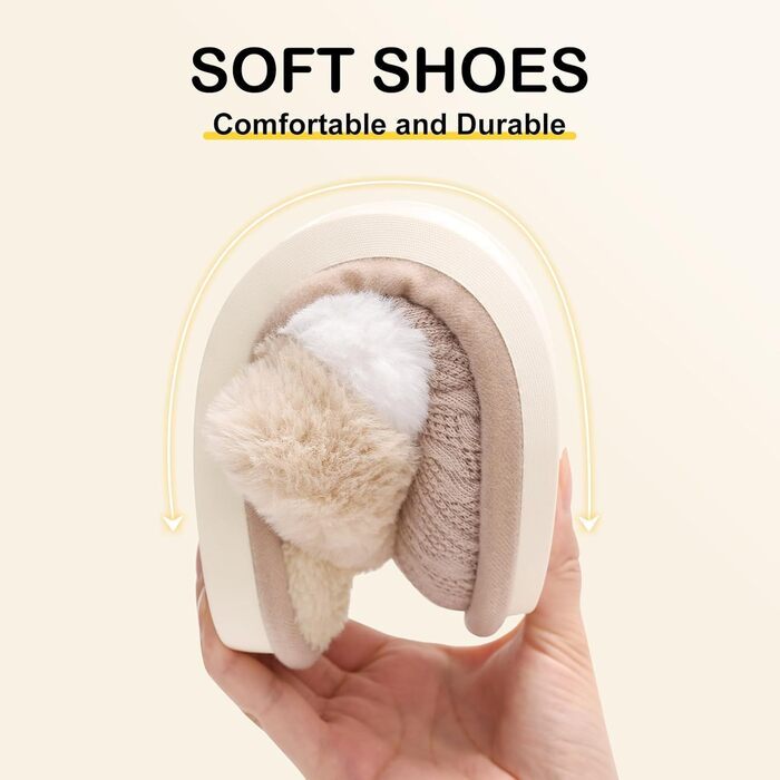 Жіночі халапи Xnova з плюшу, м'які та зручні, з піною пам'яті, антиковзаючі, теплі зимові халапи (Хакі, 42/43 EU)