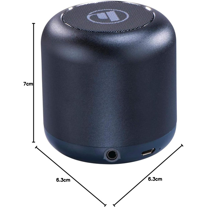 Портативна Bluetooth колонка Hama Drum 2.0, 3.5W, темно-синій, 7x6.3x6.3 см