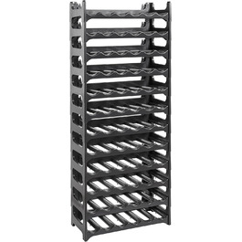 Bottle Rack - Modular, stackable design for 36 bottles, wine rack anthracite (12 modules for 72 bottles)