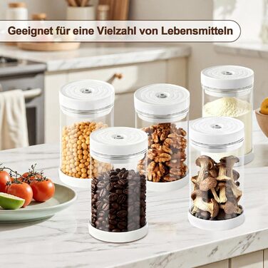 Герметичний контейнер для кави на 1100 мл з нержавіючої сталі, вакуумний, з клапаном, для кавових зерен, чаю, горіхів, печива, какао - білий