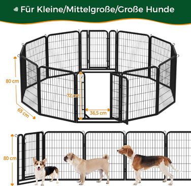 Yaheetech Foldable Dog Playpen - 100cm & 80cm High, 6-Piece/12-Piece, Freestanding Kennel for Indoor & Outdoor Use - No Tools Required