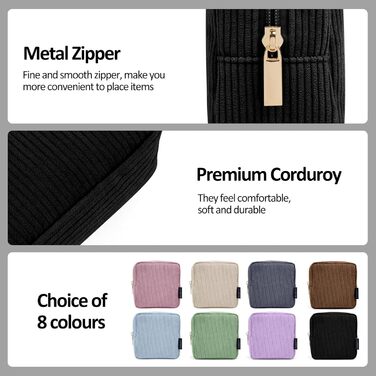 Косметичка MAGEFY: 2 шт. (бежева + чорна), з відділеннями, для подорожей, з корду, для жінок